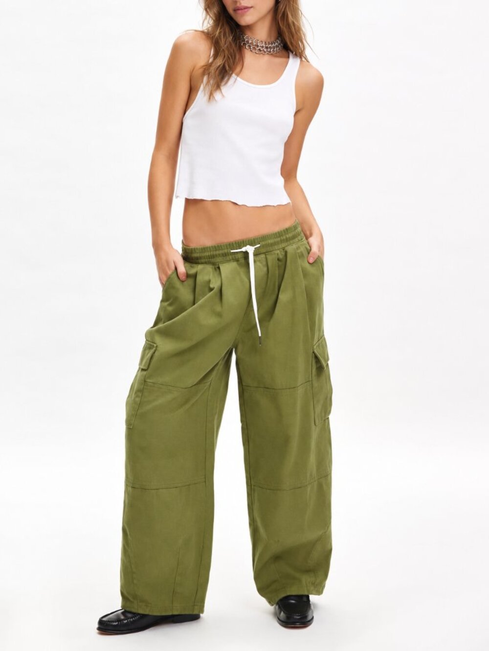 BDG Olive Green Wide Leg Cargo Pants XS